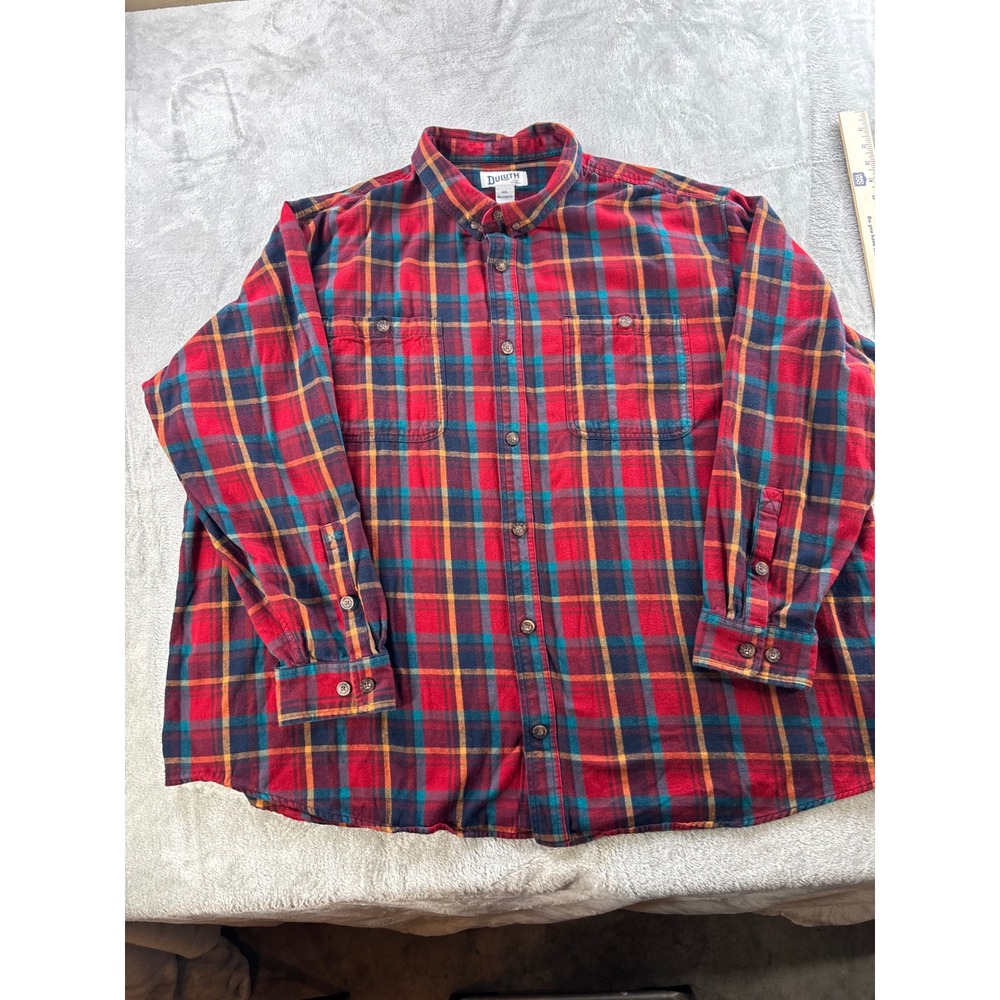 Duluth Trading Co Mens 4XL Plaid Flannel Shirt‎ Relaxed Fit Workwear Heritage - Picture 2 of 11